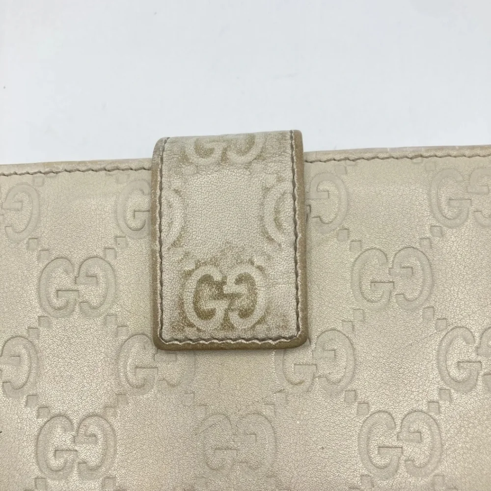 🤍🔹️GUCCI🔹️ purse long Cow Leather wallet Guccissima ivory - Picture 13 of 17